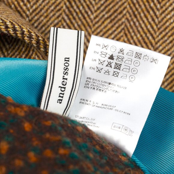 Andersson Bell Chloe Brown Herringbone Back Pleats Coat - Picture 14 of 14